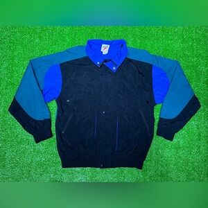 Vintage Speedo Men's Windbreak Zip Up Jacket Size S - Black Green Blue - Nylon